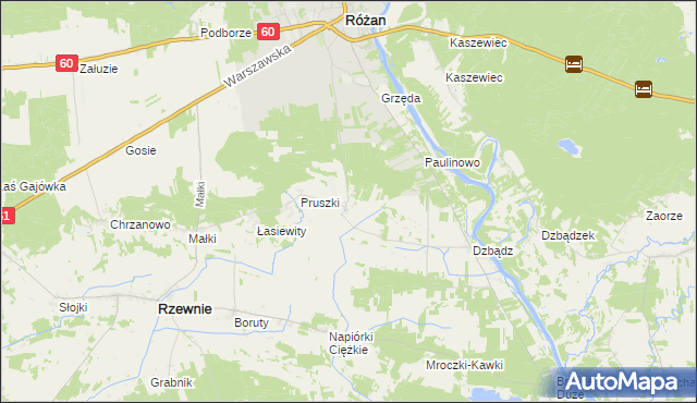 mapa Mroczki-Rębiszewo, Mroczki-Rębiszewo na mapie Targeo