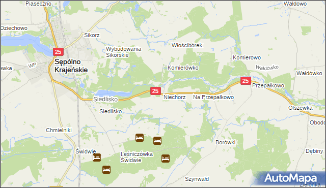 mapa Niechorz, Niechorz na mapie Targeo