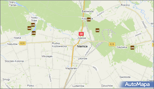 mapa Niemce, Niemce na mapie Targeo