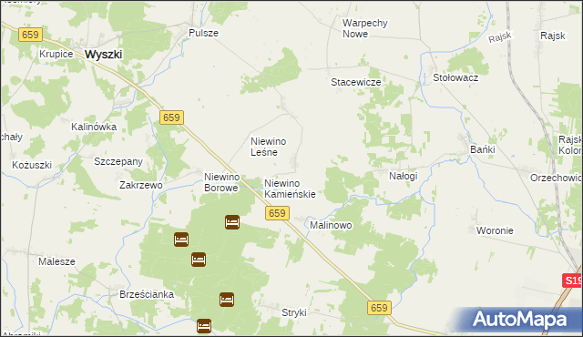 mapa Niewino Stare, Niewino Stare na mapie Targeo