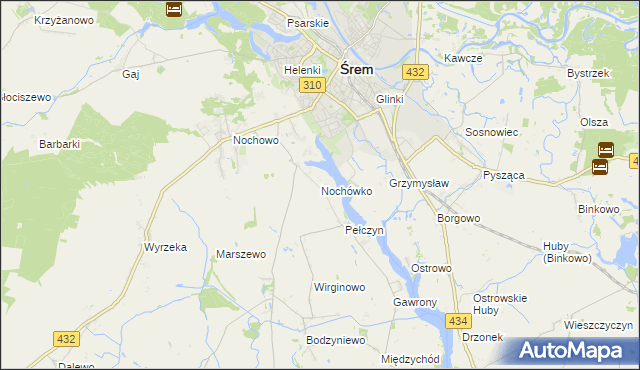 mapa Nochówko, Nochówko na mapie Targeo