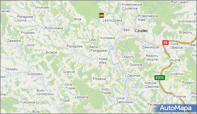 mapa Nowa Wieś gmina Czudec, Nowa Wieś gmina Czudec na mapie Targeo