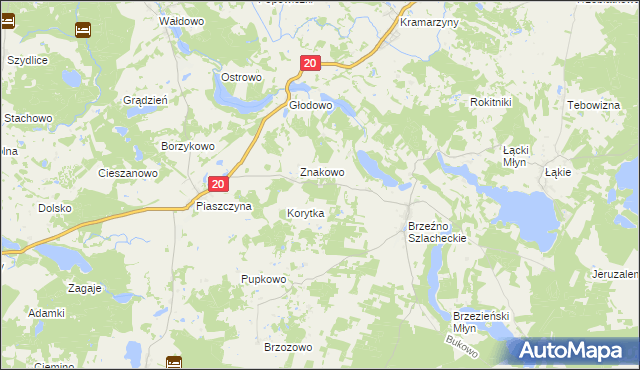 mapa Nowe Brzeźno gmina Lipnica, Nowe Brzeźno gmina Lipnica na mapie Targeo