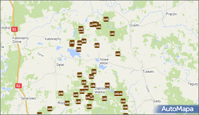 mapa Nowe Włóki, Nowe Włóki na mapie Targeo