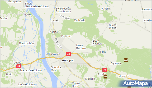 mapa Nowy Rachów, Nowy Rachów na mapie Targeo