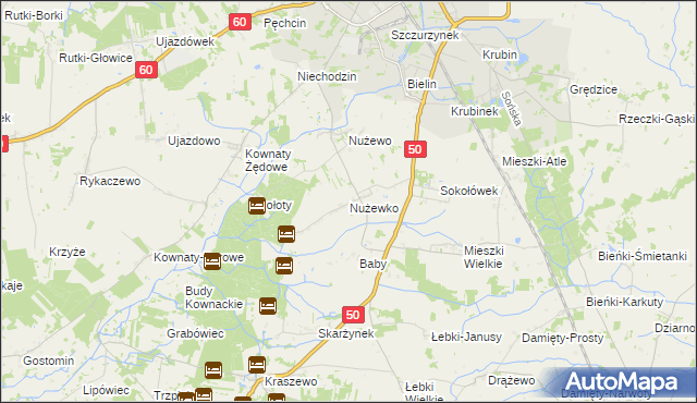 mapa Nużewko, Nużewko na mapie Targeo