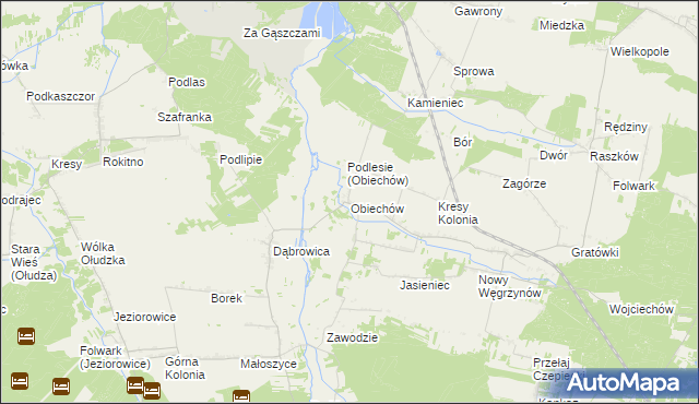 mapa Obiechów, Obiechów na mapie Targeo