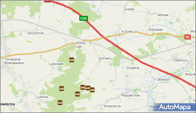 mapa Okmiany, Okmiany na mapie Targeo