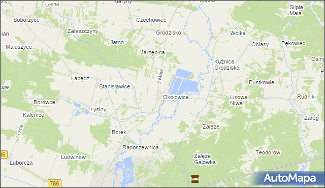 mapa Okołowice gmina Koniecpol, Okołowice gmina Koniecpol na mapie Targeo