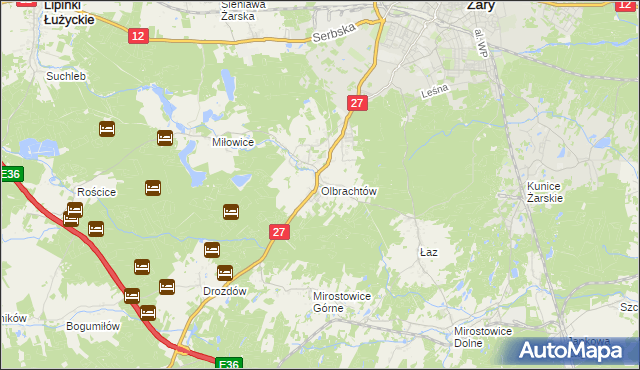 mapa Olbrachtów, Olbrachtów na mapie Targeo