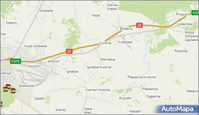 mapa Olenówka, Olenówka na mapie Targeo