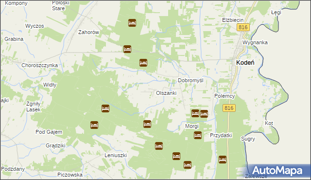 mapa Olszanki, Olszanki na mapie Targeo