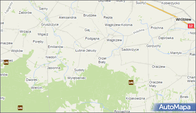 mapa Orzeł Biały, Orzeł Biały na mapie Targeo