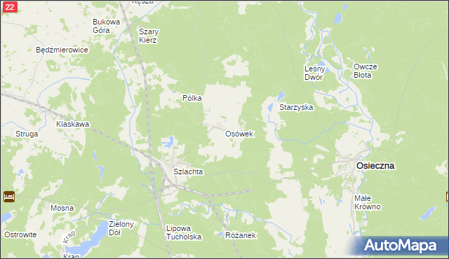 mapa Osówek gmina Osieczna, Osówek gmina Osieczna na mapie Targeo