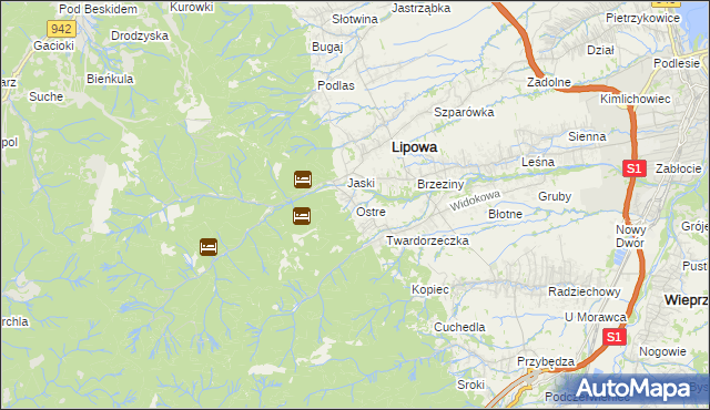 mapa Ostre, Ostre na mapie Targeo