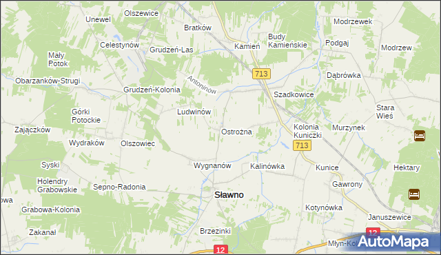 mapa Ostrożna, Ostrożna na mapie Targeo