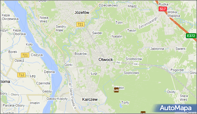 mapa Otwock, Otwock na mapie Targeo