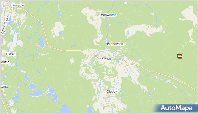 mapa Parowa gmina Osiecznica, Parowa gmina Osiecznica na mapie Targeo