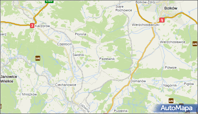 mapa Pastewnik gmina Marciszów, Pastewnik gmina Marciszów na mapie Targeo