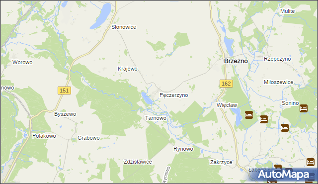 mapa Pęczerzyno, Pęczerzyno na mapie Targeo