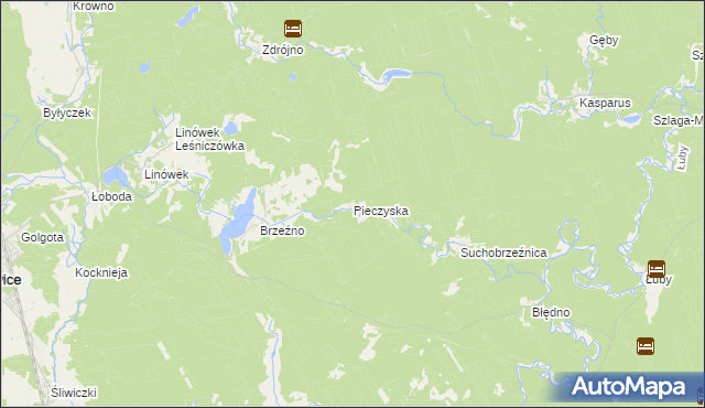 mapa Pieczyska gmina Osiek, Pieczyska gmina Osiek na mapie Targeo