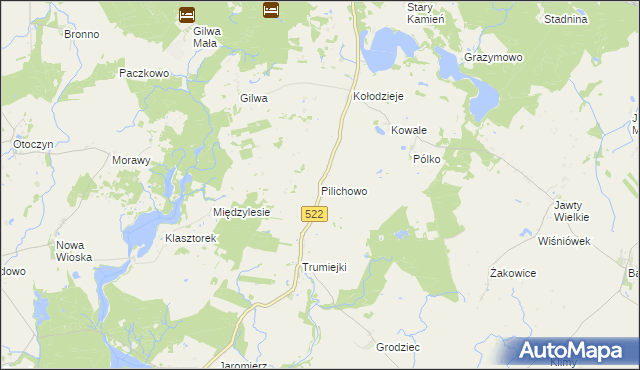 mapa Pilichowo gmina Prabuty, Pilichowo gmina Prabuty na mapie Targeo