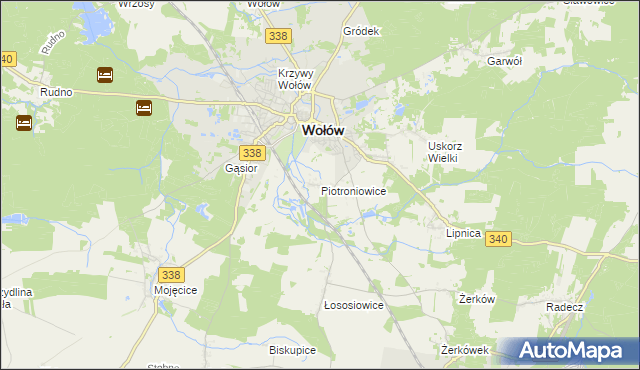 mapa Piotroniowice, Piotroniowice na mapie Targeo