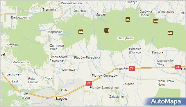 mapa Piotrów-Podłazy, Piotrów-Podłazy na mapie Targeo