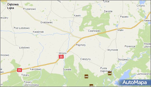 mapa Pląchoty, Pląchoty na mapie Targeo