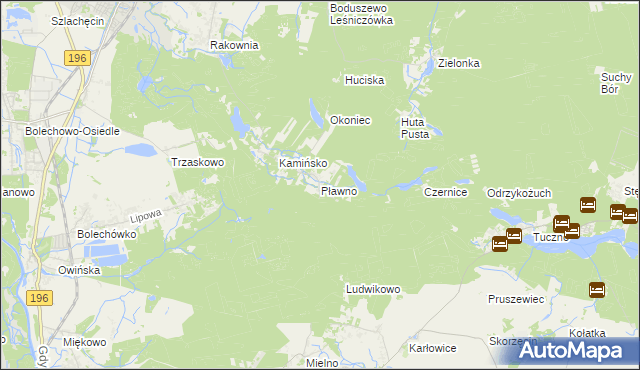 mapa Pławno gmina Murowana Goślina, Pławno gmina Murowana Goślina na mapie Targeo