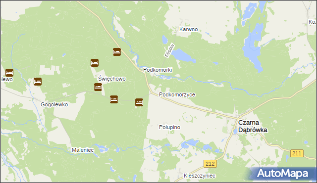 mapa Podkomorzyce, Podkomorzyce na mapie Targeo