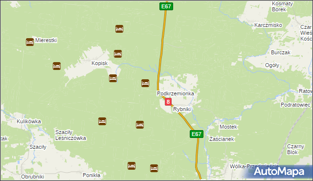 mapa Podkrzemionka, Podkrzemionka na mapie Targeo