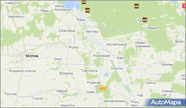 mapa Podlodówek, Podlodówek na mapie Targeo