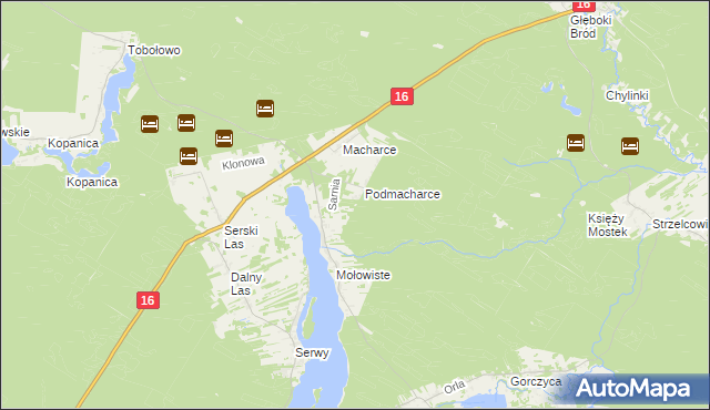 mapa Podmacharce Gajówka, Podmacharce Gajówka na mapie Targeo