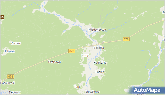 mapa Podsokołda, Podsokołda na mapie Targeo