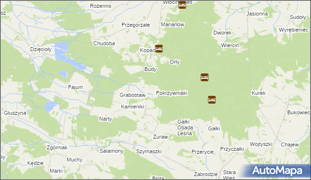 mapa Pokrzywniaki, Pokrzywniaki na mapie Targeo