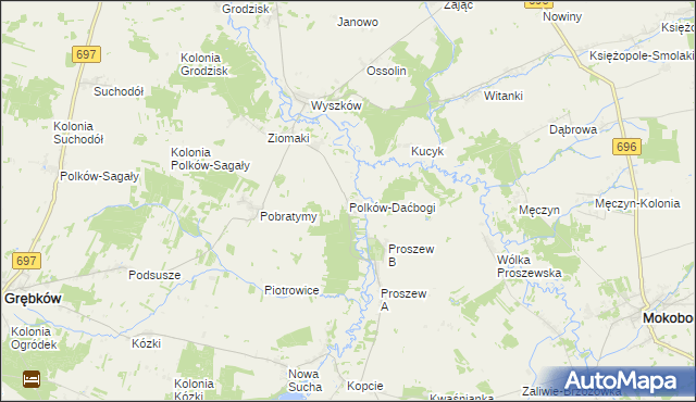 mapa Polków-Daćbogi, Polków-Daćbogi na mapie Targeo