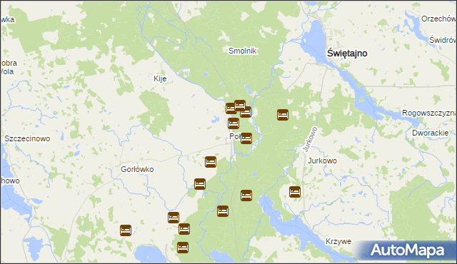 mapa Połom gmina Świętajno, Połom gmina Świętajno na mapie Targeo