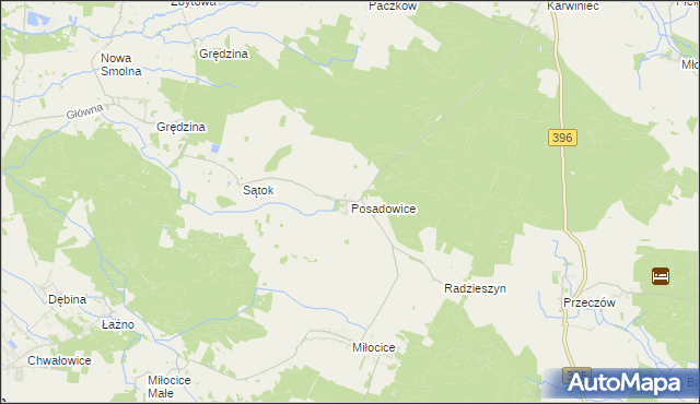 mapa Posadowice, Posadowice na mapie Targeo