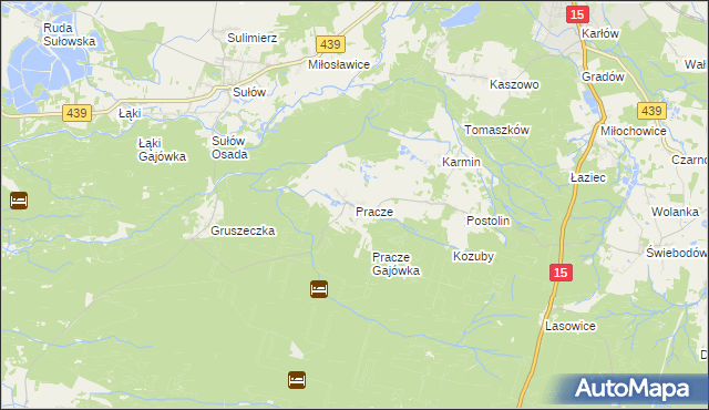 mapa Pracze, Pracze na mapie Targeo