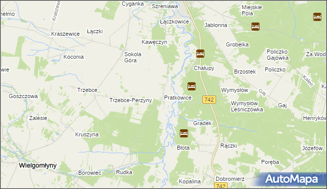 mapa Pratkowice, Pratkowice na mapie Targeo
