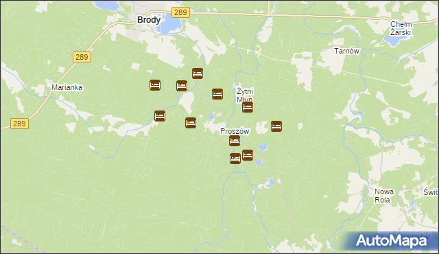 mapa Proszów gmina Brody, Proszów gmina Brody na mapie Targeo