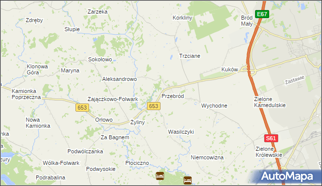 mapa Przebród, Przebród na mapie Targeo