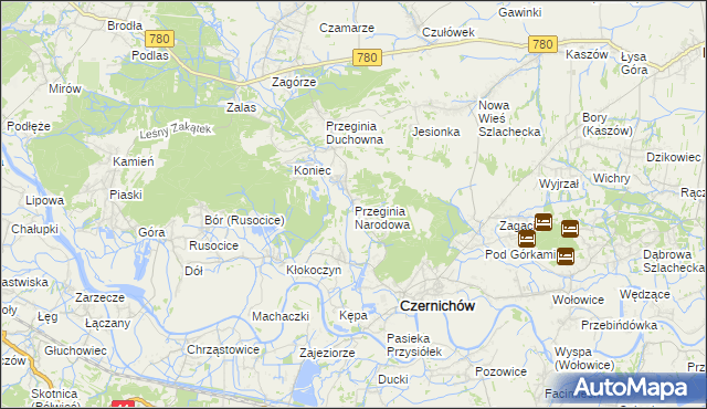 mapa Przeginia Narodowa, Przeginia Narodowa na mapie Targeo
