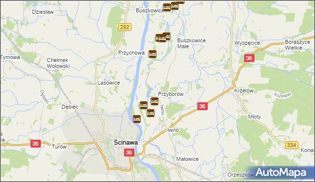 mapa Przyborów gmina Wińsko, Przyborów gmina Wińsko na mapie Targeo