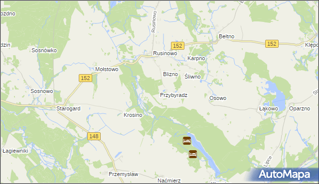 mapa Przybyradz, Przybyradz na mapie Targeo