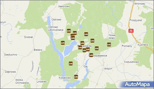 mapa Przyjezierze gmina Jeziora Wielkie, Przyjezierze gmina Jeziora Wielkie na mapie Targeo