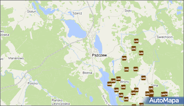 mapa Pszczew, Pszczew na mapie Targeo