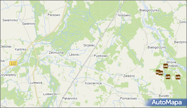 mapa Pustkowo gmina Białogard, Pustkowo gmina Białogard na mapie Targeo