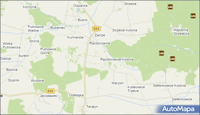 mapa Raciborowice-Kolonia, Raciborowice-Kolonia na mapie Targeo